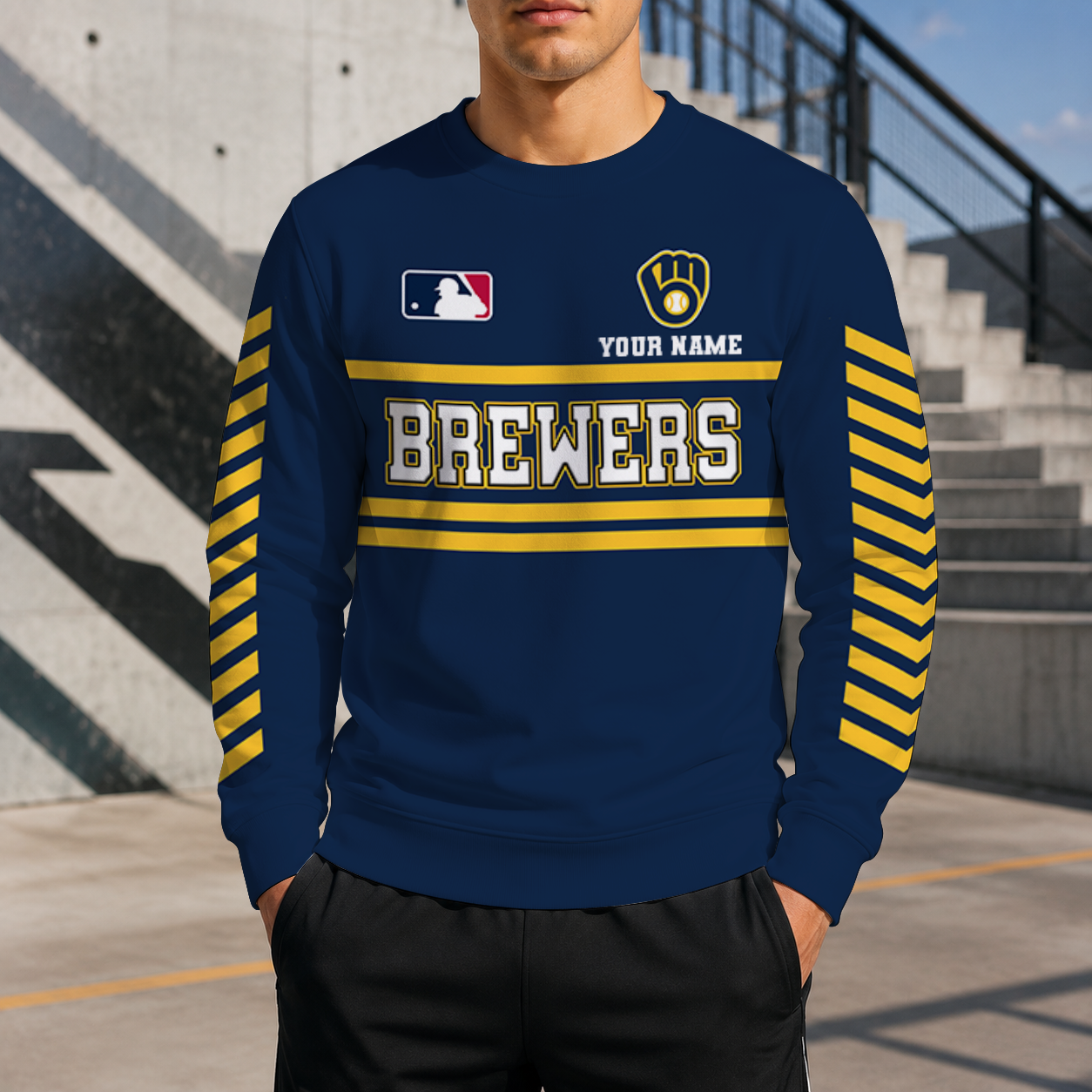 VIRAL EDITION - NEW CUSTOMIZED MLB15 MBS MILWAUKEE BREWERS UNISEX SWEATSHIRT