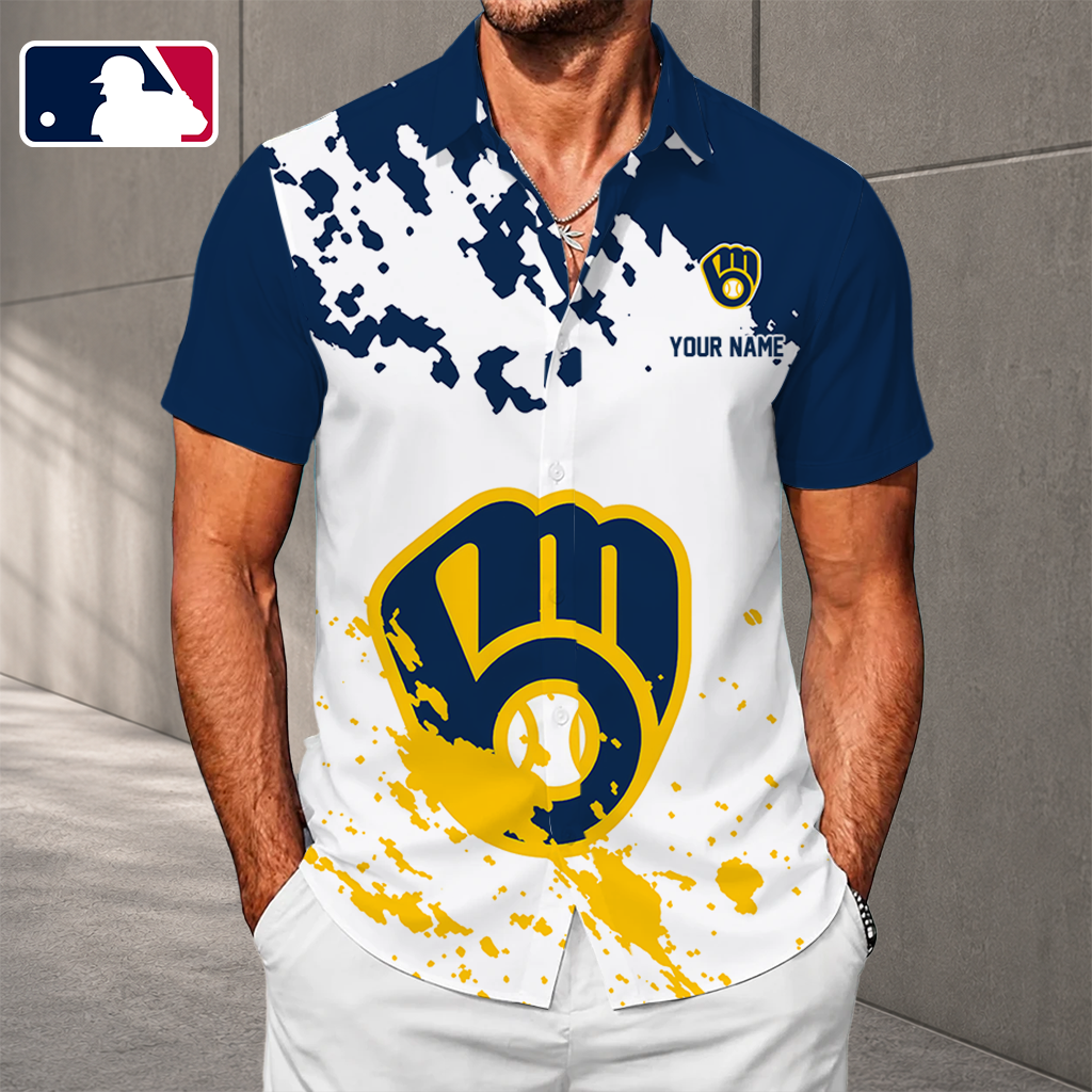 LIMITED EDITION - NEW CUSTOMIZED MLB15 MBS MILWAUKEE BREWERS UNISEX HAWAIIAN SHIRT