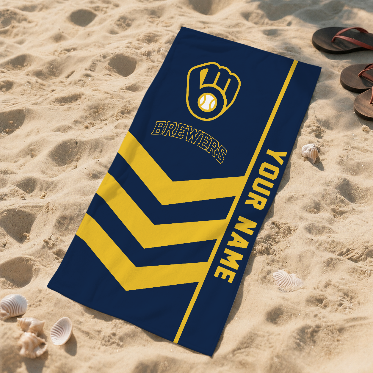 LIMITED EDITION - NEW CUSTOMIZED MLB15 MBS MILWAUKEE BREWERS BEACH TOWEL FOR FAN