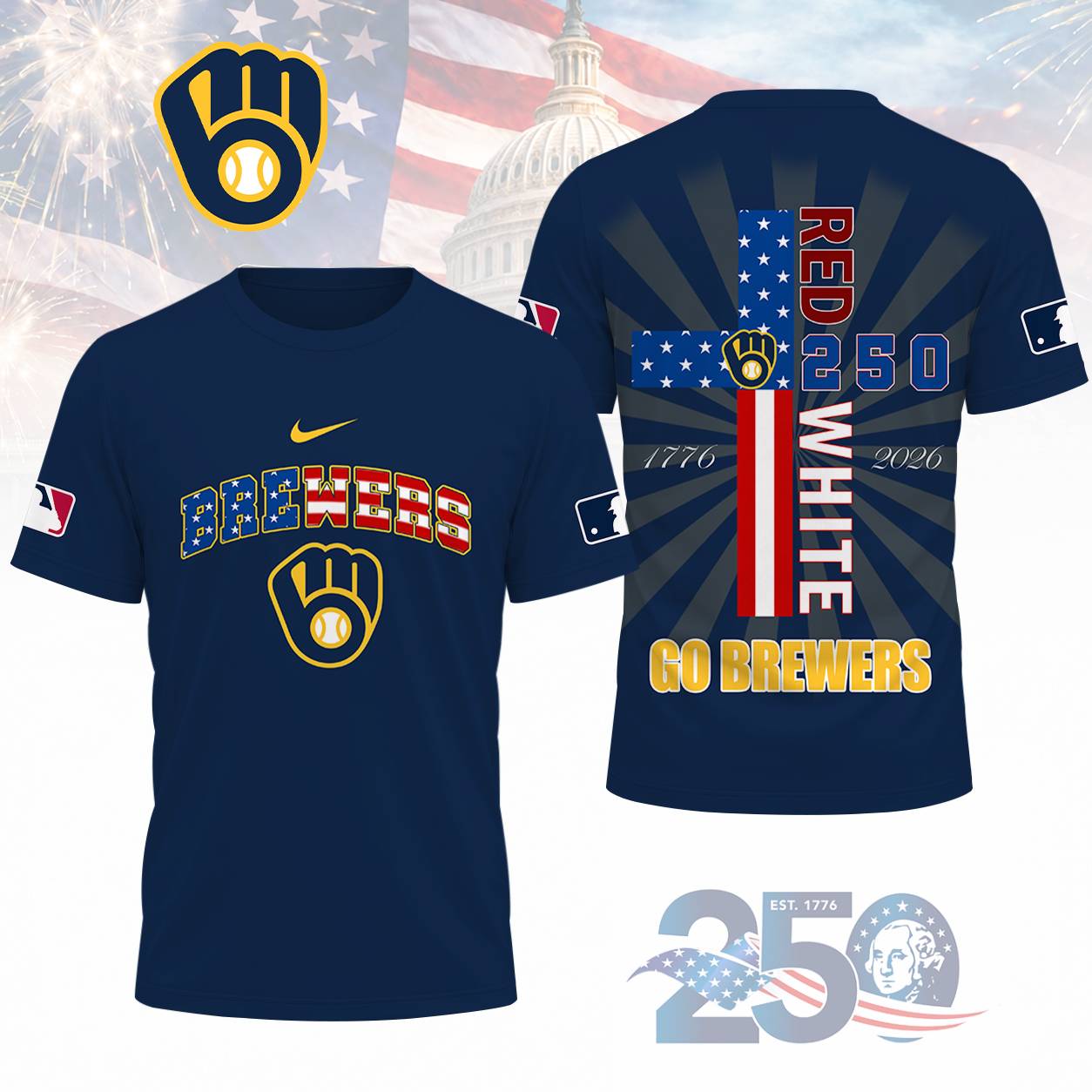 LIMITED EDITION - NEW CUSTOMIZED MLB15 MBS MILWAUKEE BREWERS T-SHIRT, POLO SHIRT, ZIP POLO SHIRT, SWEATSHIRT, HOODIE & ZIP HOODIE