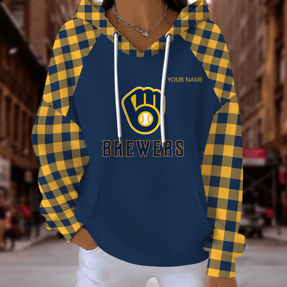[FLASH SALE] NEW CUSTOMIZED MLB15 MBS MILWAUKEE BREWERS RIBBED HOODIE & SWEATSHIRT