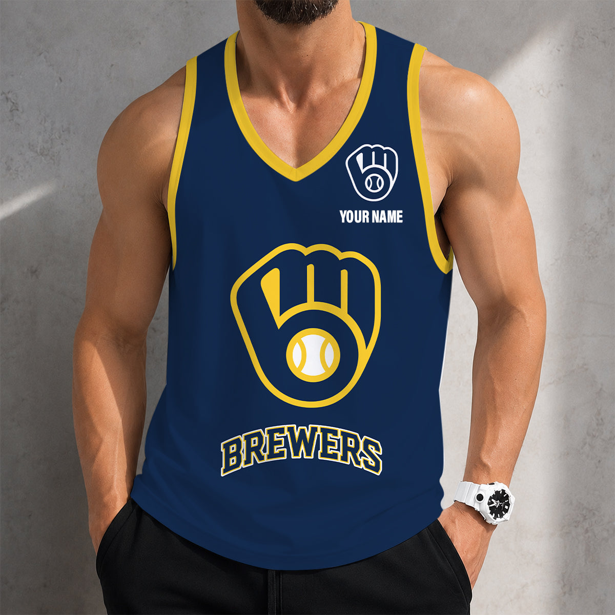 SPECIAL EDITION - NEW CUSTOMIZED MLB15 MILWAUKEE BREWERS UNISEX TANK TOP