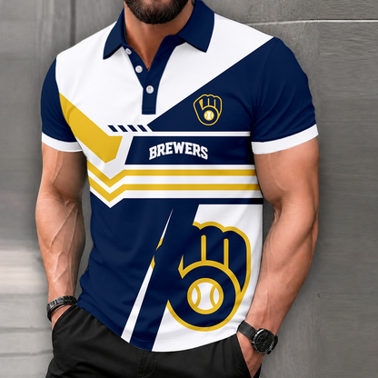LIMITED EDITION - NEW CUSTOMIZED MLB15 MBS MILWAUKEE BREWERS POLO SHIRT, ZIP POLO SHIRT & T-SHIRTS