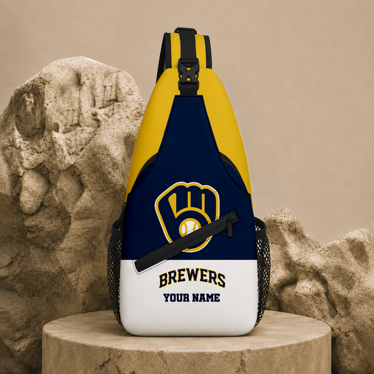 LIMITED EDITION - NEW CUSTOMIZED MLB15 MBS MILWAUKEE BREWERS SLING BAG