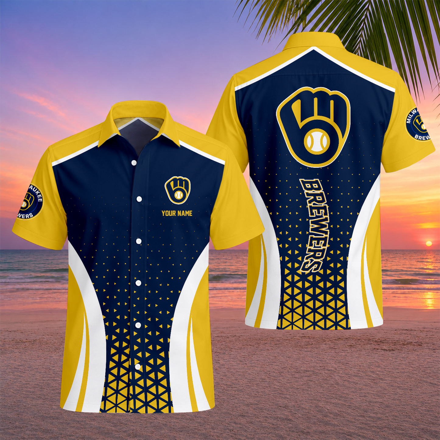 LIMITED EDITION - NEW CUSTOMIZED MLB15 MBS MILWAUKEE BREWERS UNISEX HAWAIIAN SHIRT