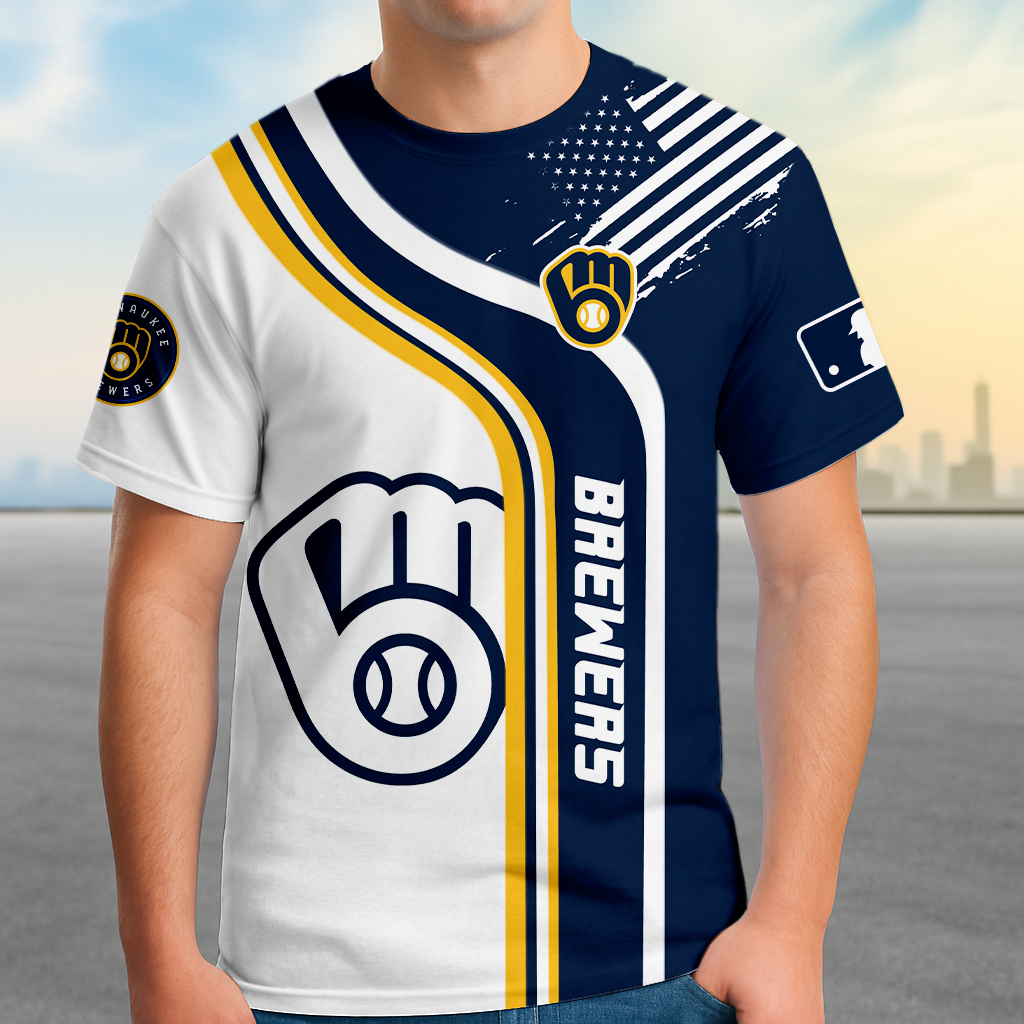 ELITE EDITION - NEW CUSTOMIZED MLB15 MBS MILWAUKEE BREWERS POLO SHIRT, ZIP POLO SHIRT & T-SHIRTS