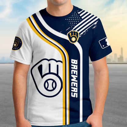 ELITE EDITION - NEW CUSTOMIZED MLB15 MBS MILWAUKEE BREWERS POLO SHIRT, ZIP POLO SHIRT & T-SHIRTS