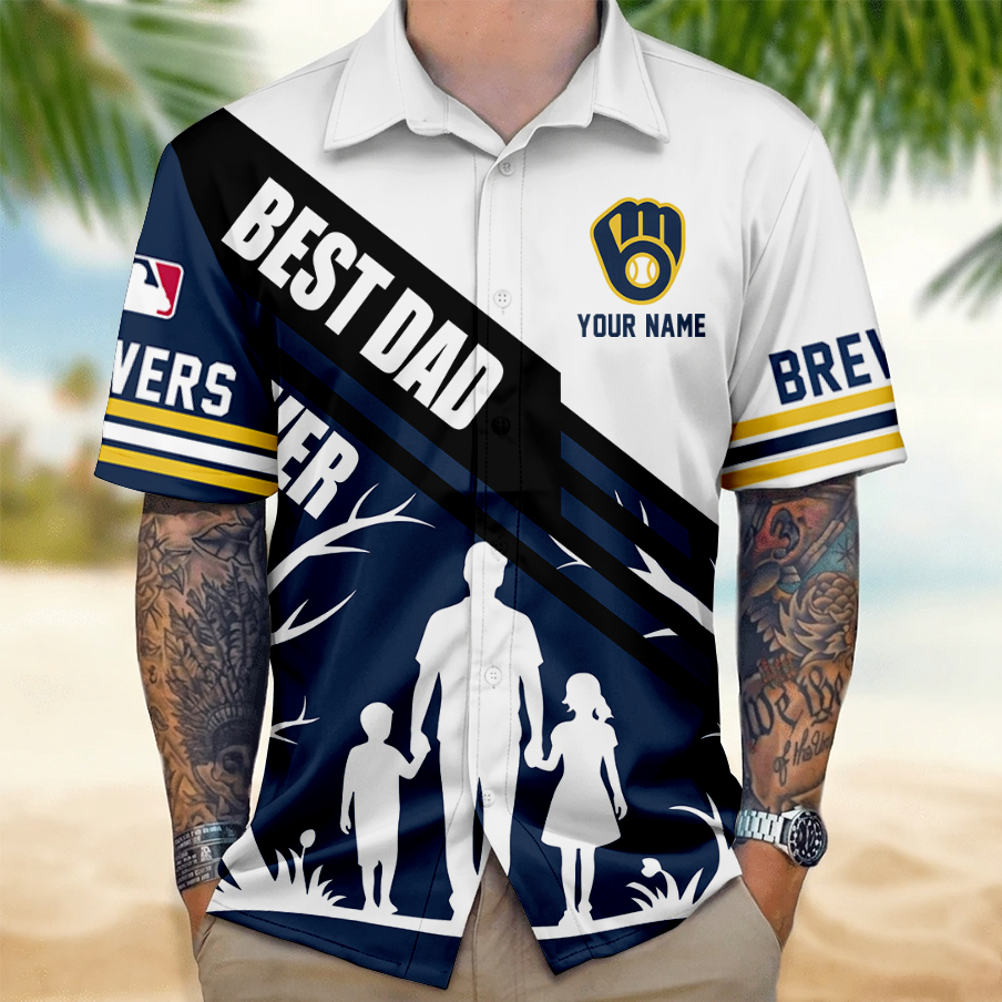 LIMITED EDITION - NEW CUSTOMIZED MLB15 MBS MILWAUKEE BREWERS UNISEX HAWAIIAN SHIRT