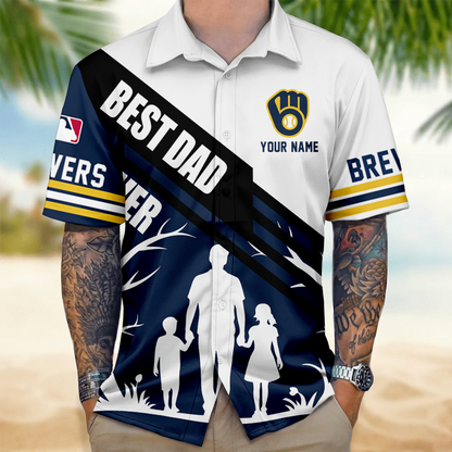 LIMITED EDITION - NEW CUSTOMIZED MLB15 MBS MILWAUKEE BREWERS UNISEX HAWAIIAN SHIRT