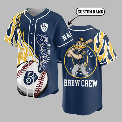 [FLASH SALE] NEW CUSTOMIZED MLB15 MBS MILWAUKEE BREWERS BASEBALL JERSEY