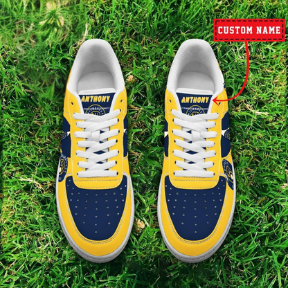 [FLASH SALE] NEW CUSTOMIZED MLB15 MBS MILWAUKEE BREWERS AF1 SHOES