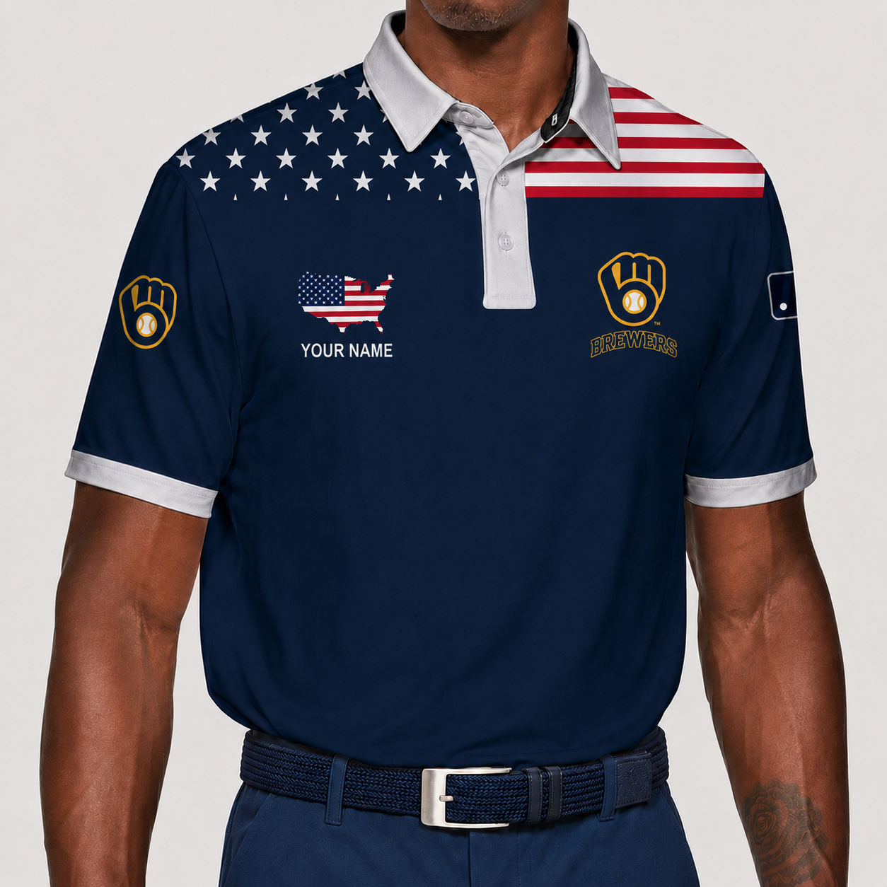 LIMITED EDITION - NEW CUSTOMIZED MLB15 MBS MILWAUKEE BREWERS POLO SHIRT, ZIP POLO SHIRT & T-SHIRTS