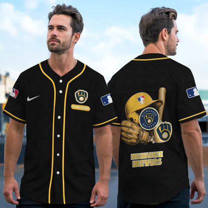 LIMITED EDITION - NEW CUSTOMIZED MLB15 MBS MILWAUKEE BREWERS BASEBALL JERSEY