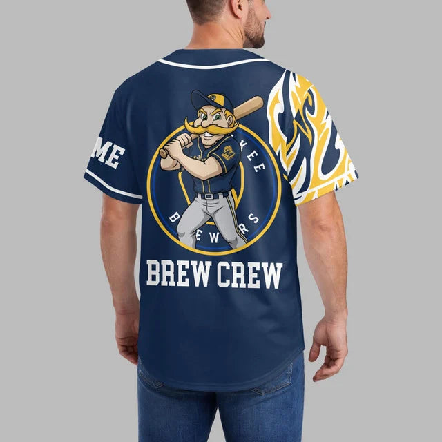 [FLASH SALE] NEW CUSTOMIZED MLB15 MBS MILWAUKEE BREWERS BASEBALL JERSEY