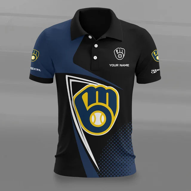 [FLASH SALE] NEW CUSTOMIZED MLB15 MBS MILWAUKEE BREWERS POLO SHIRT