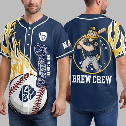 [FLASH SALE] NEW CUSTOMIZED MLB15 MBS MILWAUKEE BREWERS BASEBALL JERSEY