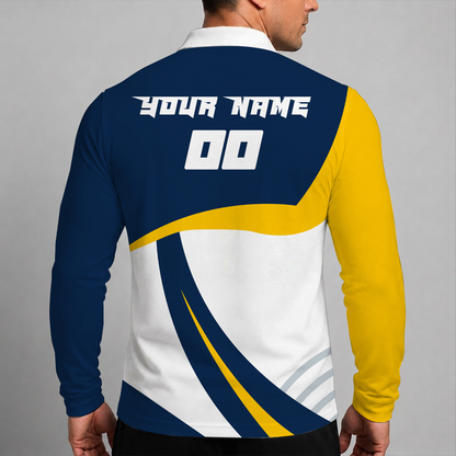 [FLASH SALE] NEW CUSTOMIZED MLB15 MBS MILWAUKEE BREWERS MEN'S LONG SLEEVE POLO