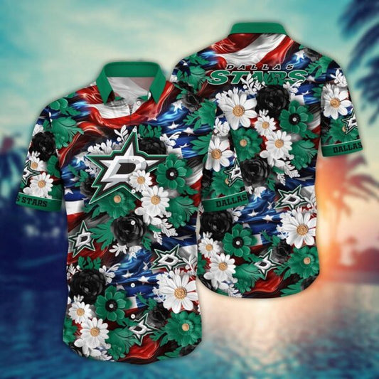 VIRAL EDITION - NEW CUSTOMIZED NHL15 DLS DALLAS STARS INDEPENDENCE DAY UNISEX HAWAIIAN SHIRT