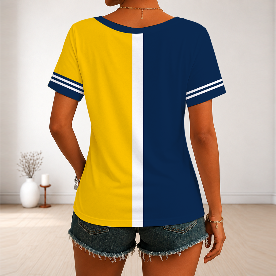 LIMITED EDITION - NEW CUSTOMIZED MLB15 MBS MILWAUKEE BREWERS V-NECK FEMALE SHIRT