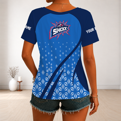 [FAN FAVORITE] NEW CUSTOMIZED WNBA15 DTS DETROIT SHOCK V-NECK FEMALE SHIRT