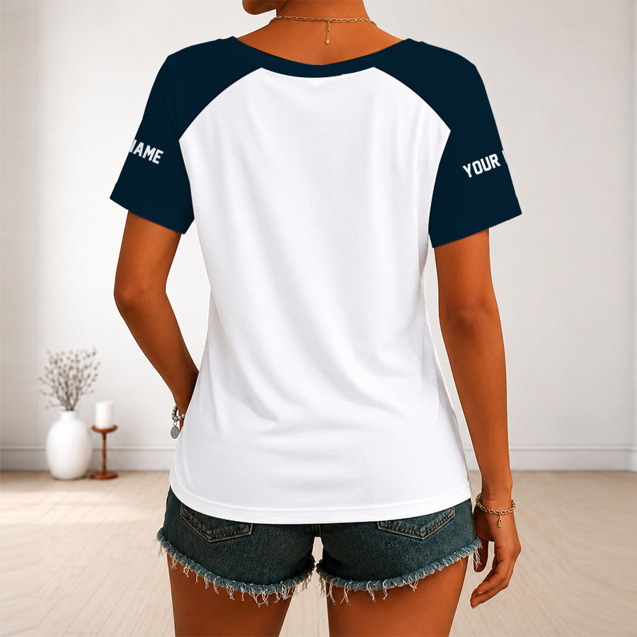 [SPECIAL OFFER] NEW CUSTOMIZED NFL15 HTT HOUSTON TEXANS V-NECK FEMALE SHIRT