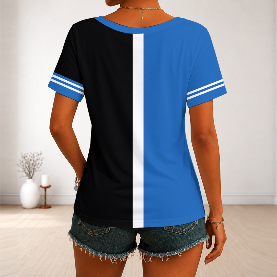 [FAN FAVORITE] NEW CUSTOMIZED WNBA15 DTS DETROIT SHOCK V-NECK FEMALE SHIRT