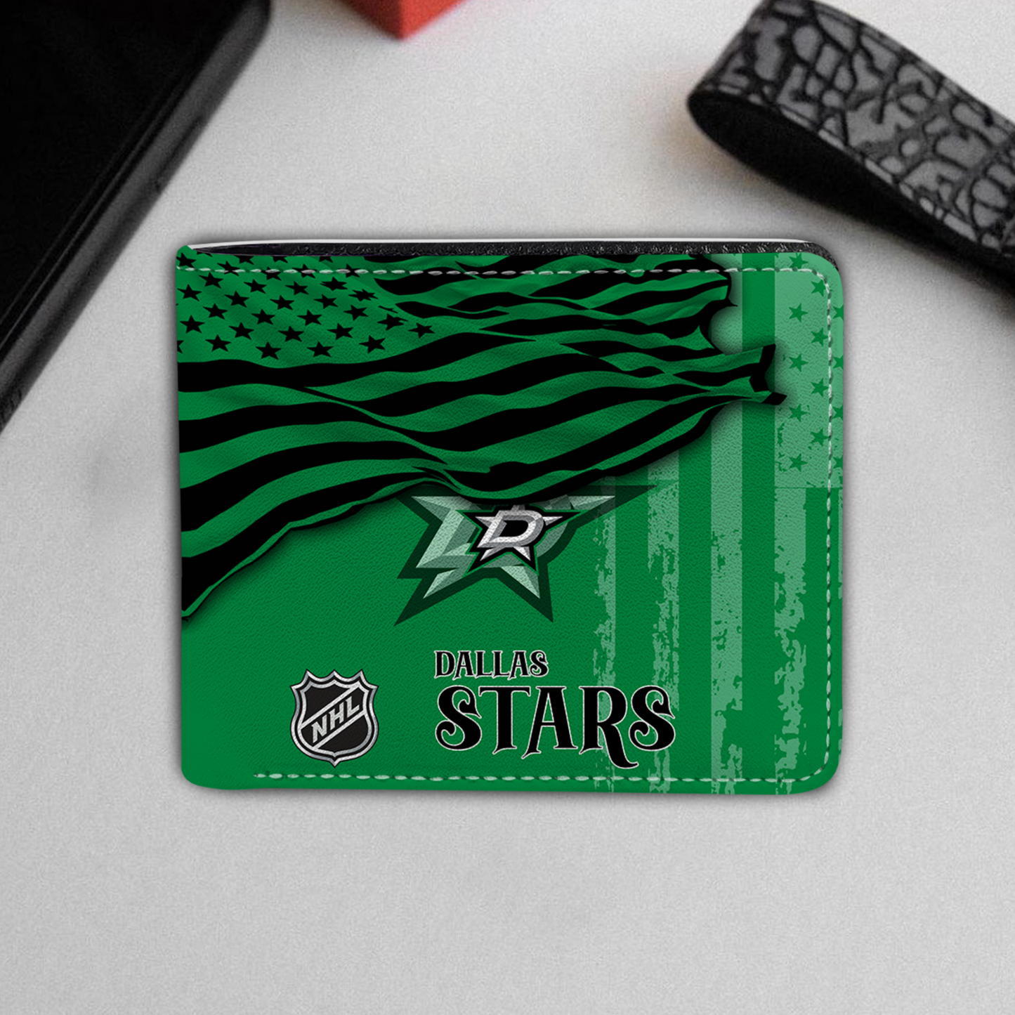 [SUPER SALE ] NEW CUSTOMIZED NHL15 DLS DALLAS STARS LEATHER WALLET