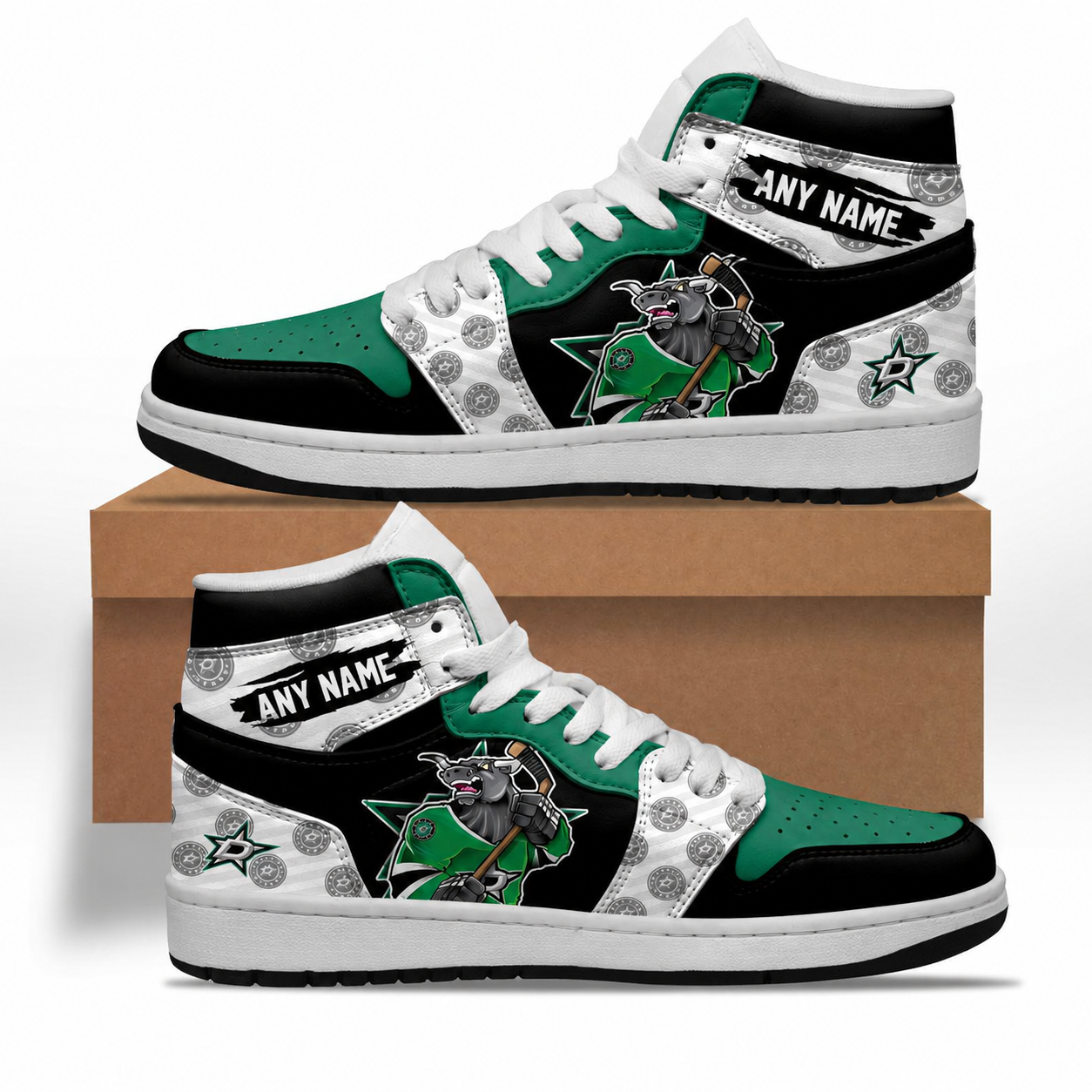 VIRAL EDITION - NEW CUSTOMIZED NHL15 DLS DALLAS STARS AIR JORDAN SNEAKERS