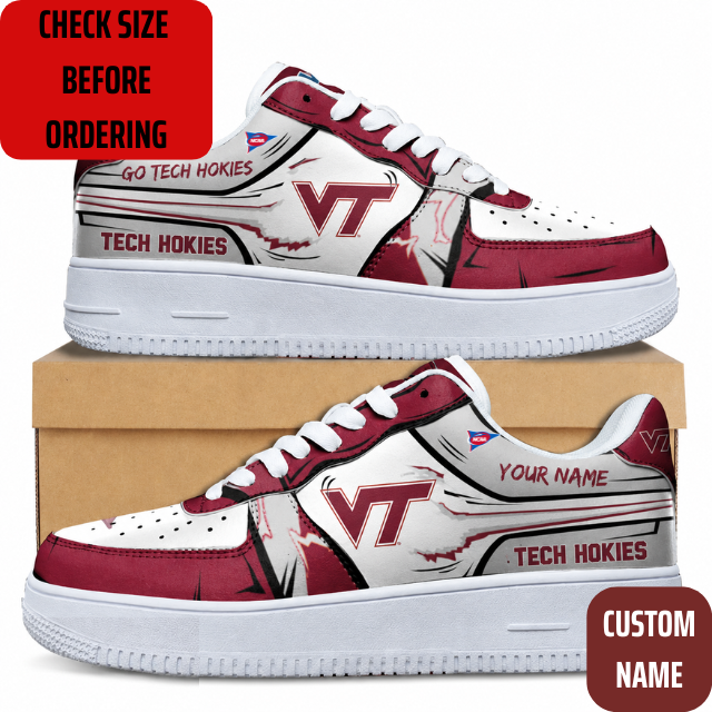 VIRAL EDITION - NEW CUSTOMIZED NCAA FBS15 VTH VIRGINIA TECH HOKIES AF1 SHOES