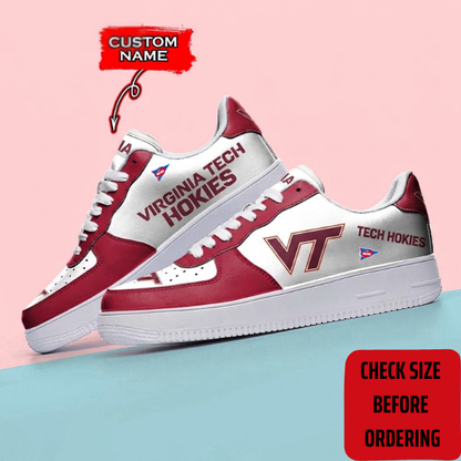ELITE EDITION - NEW CUSTOMIZED NCAA FBS15 VTH VIRGINIA TECH HOKIES AF1 SHOES