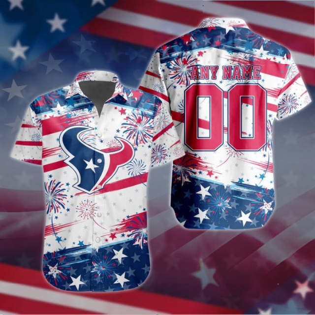 VIRAL EDITION - NEW CUSTOMIZED NFL15 HTT HOUSTON TEXANS PATRIOTIC USA HAWAIIAN SHIRT