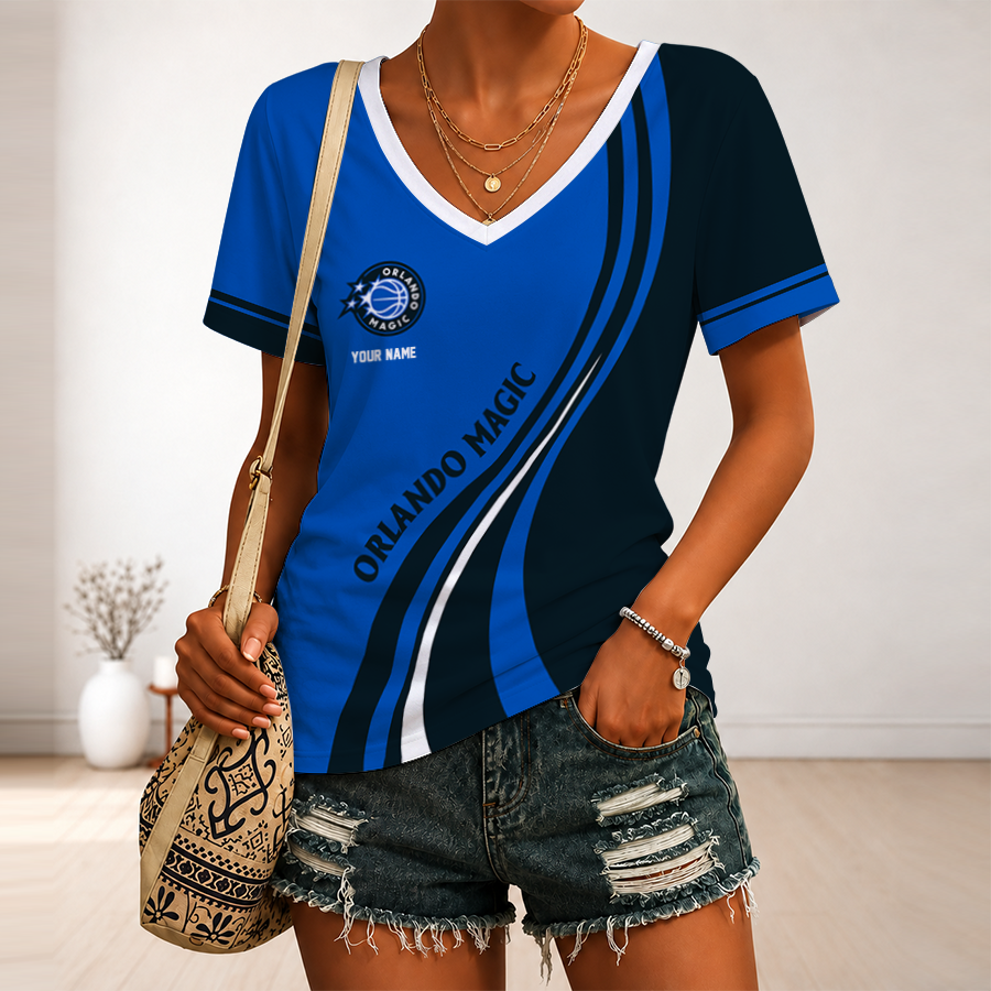 [HOT DEAL] NEW CUSTOMIZED NBA15 OMA ORLANDO MAGIC V-NECK FEMALE SHIRT