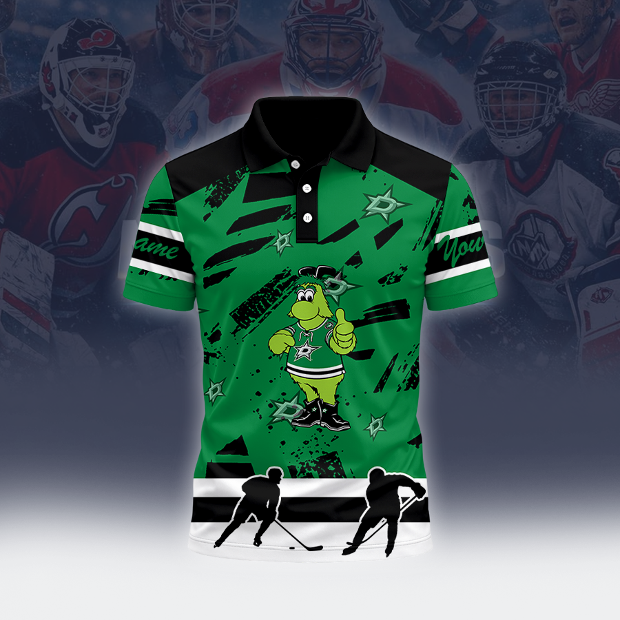 [SUPER SALE] NEW CUSTOMIZED NHL15 DLS DALLAS STARS POLO SHIRT