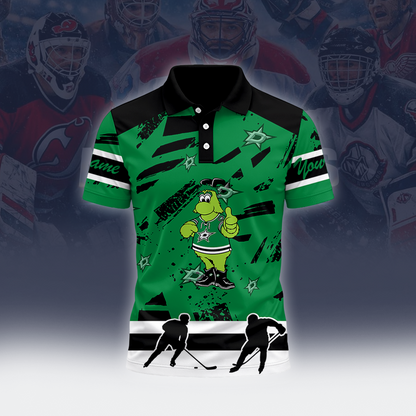 [SUPER SALE] NEW CUSTOMIZED NHL15 DLS DALLAS STARS POLO SHIRT