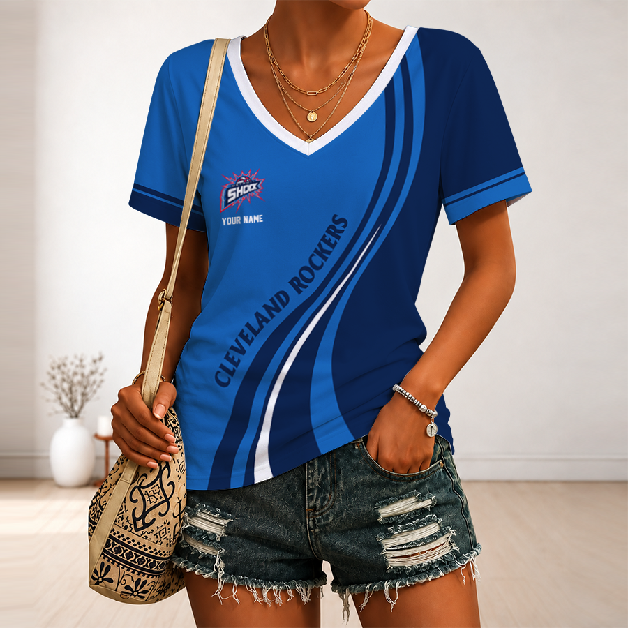 [FAN FAVORITE] NEW CUSTOMIZED WNBA15 DTS DETROIT SHOCK V-NECK FEMALE SHIRT