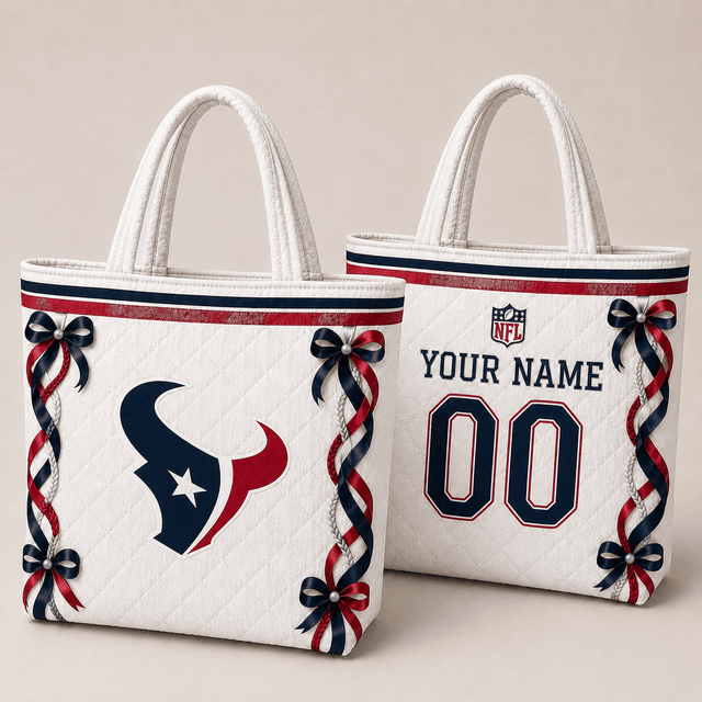 SPECIAL EDITION - NEW CUSTOMIZED NFL15 HTT HOUSTON TEXANS QUILTED TOTE BAG