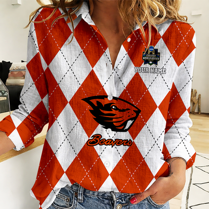 LIMITED DROP - NEW CUSTOMIZED | NCAA CWS15 OGB OG BEAVERS WOMEN CASUAL SHIRT FOR FAN