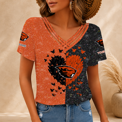 [FAN FAVORITE] NEW CUSTOMIZED NCAA CWS15 OGB OREGON STATE BEAVERS V-NECK SHIRT