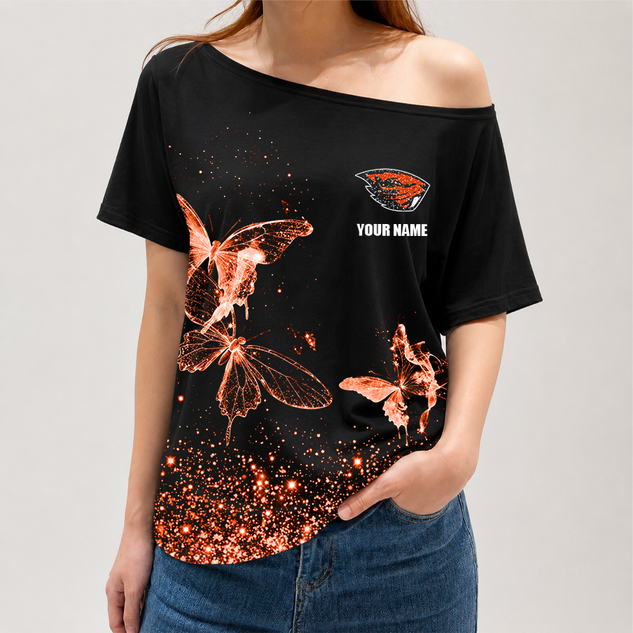 [FAN FAVORITE] NEW CUSTOMIZED NCAA CWS15 OGB OREGON STATE BEAVERS OFF-SHOULDER SHIRT