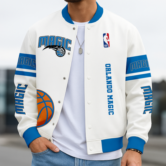 LIMITED EDITION - NEW CUSTOMIZED NBA15 OM ORLANDO MAGIC BASEBALL JACKET