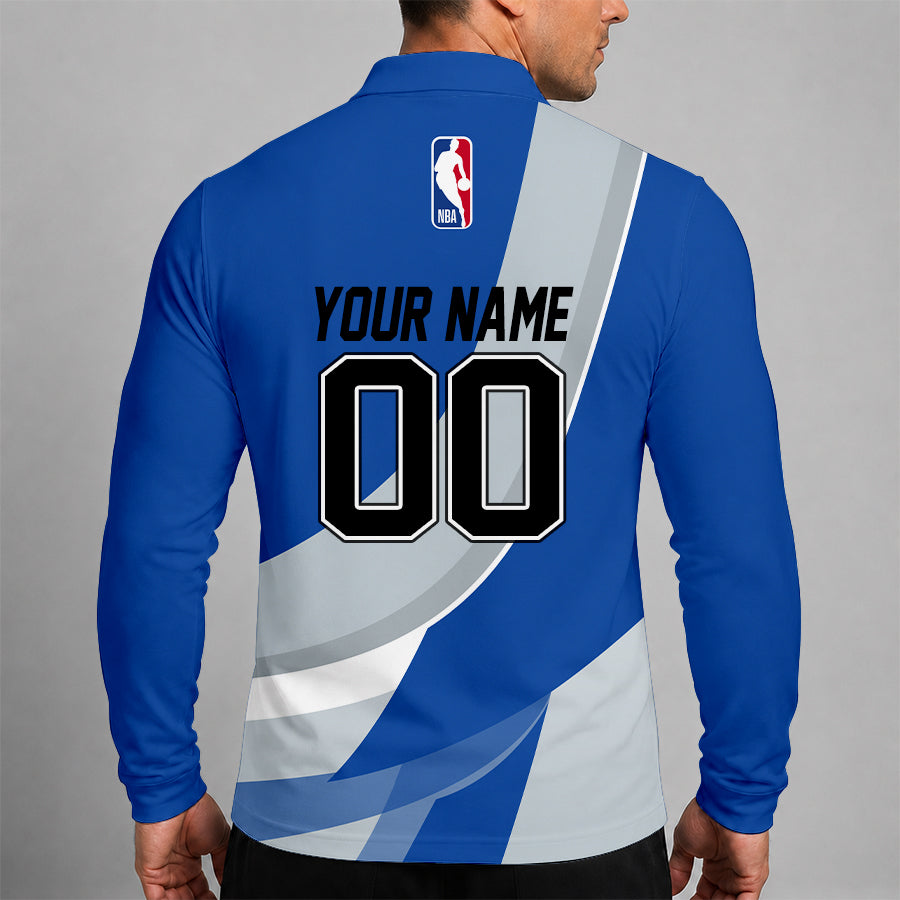 [HOT DEAL] NEW CUSTOMIZED NBA15 OMA ORLANDO MAGIC MEN LONG SLEEVE POLO