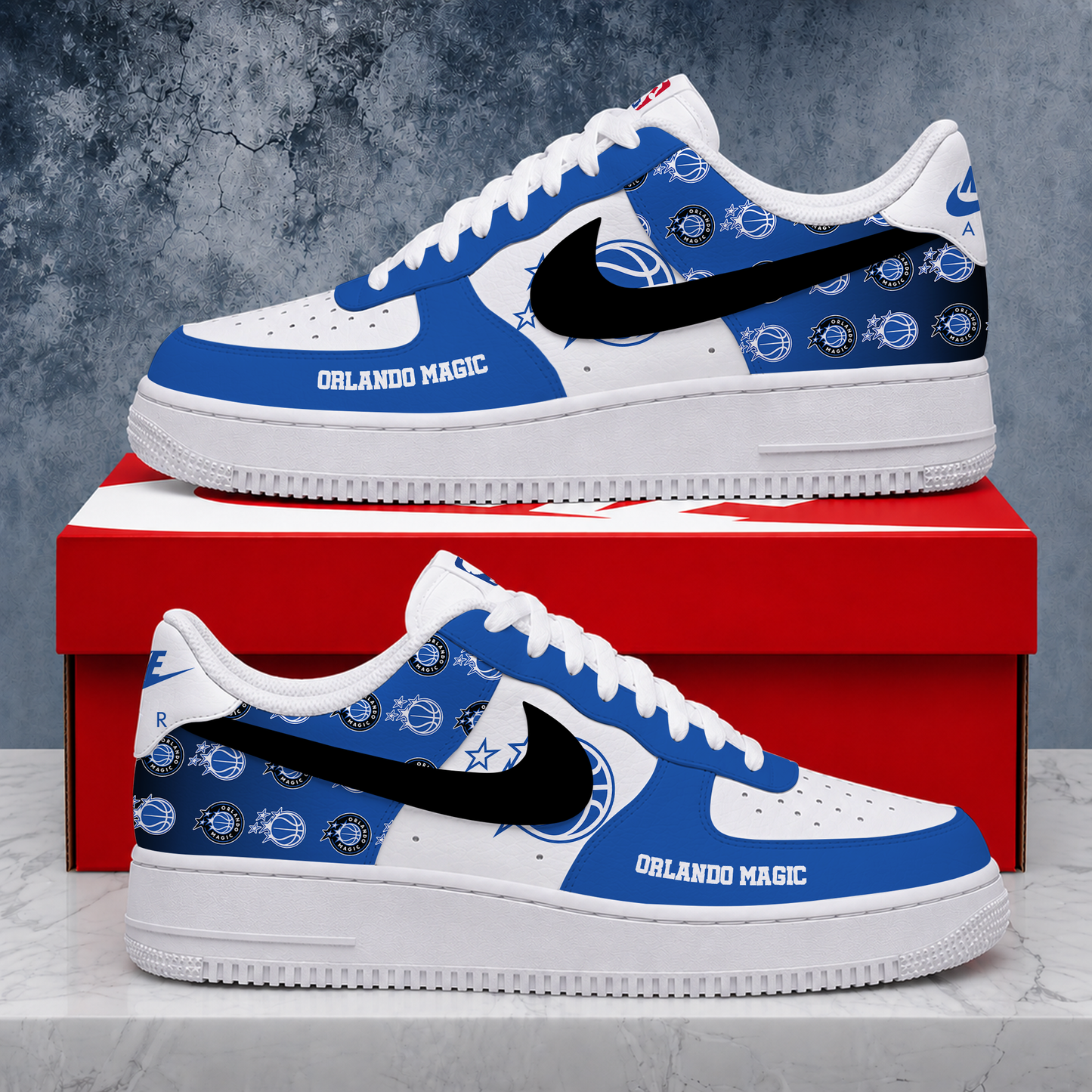 LIMITED EDITION - NEW CUSTOMIZED NBA15 OMA ORLANDO MAGIC AF1 SNEAKERS