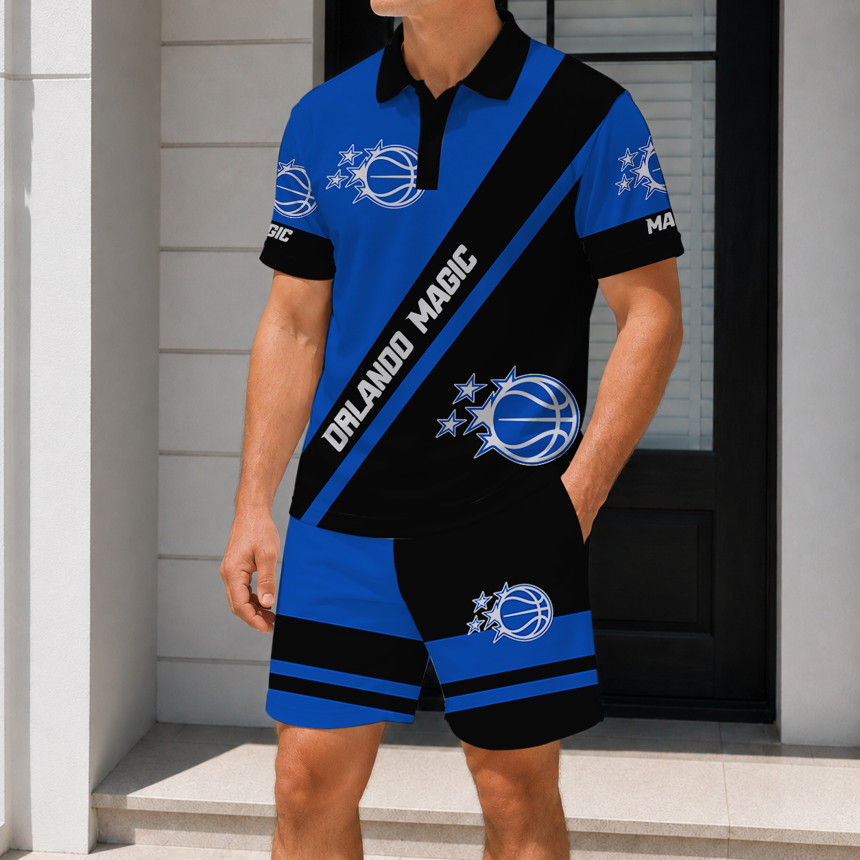 LIMITED EDITION - NEW CUSTOMIZED NBA15 OMA ORLANDO MAGIC POLO SHIRT & SHORT PANTS SET