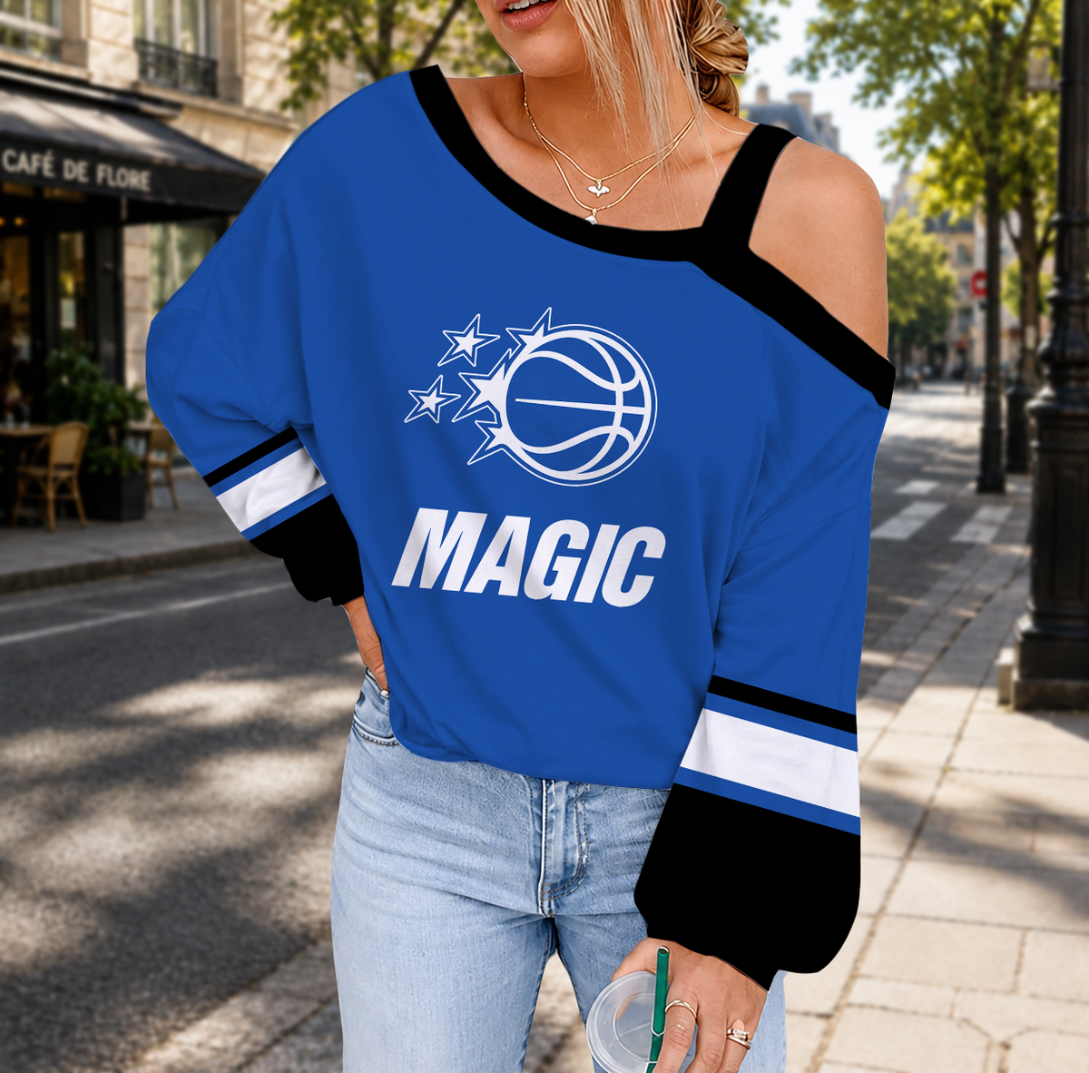 LIMITED EDITION - NEW CUSTOMIZED NBA15 OMA ORLANDO MAGIC DROP SHOULDER SWEATSHIRT