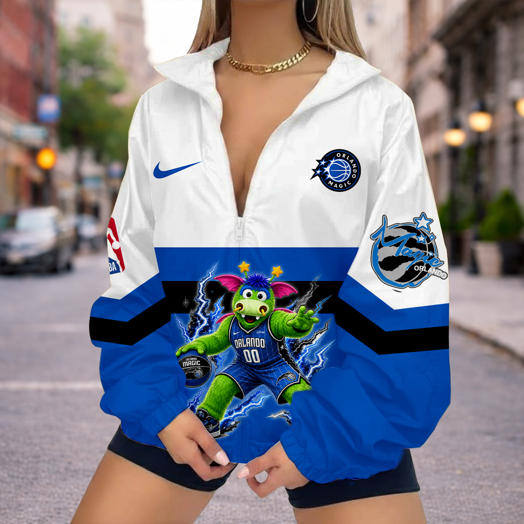 VIRAL EDITION - NEW CUSTOMIZED NBA15 OMA ORLANDO MAGIC V-NECK ZIPPER SWEATSHIRT JACKET