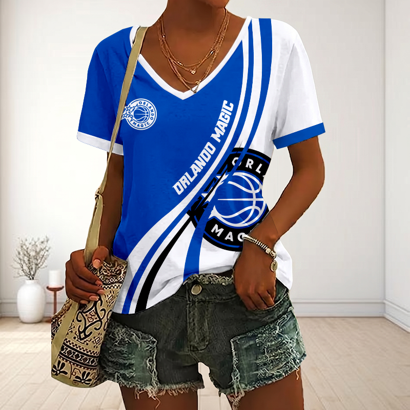 LIMITED EDITION - NEW CUSTOMIZED NBA15 OMA ORLANDO MAGIC V-NECK FEMALE SHIRT