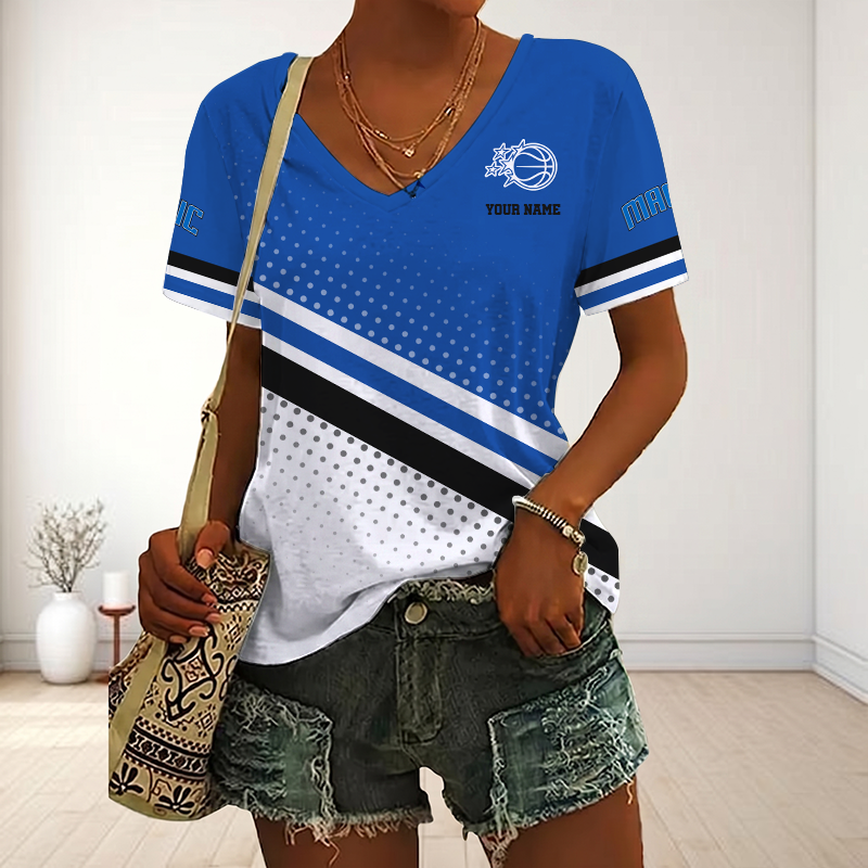 LIMITED EDITION - NEW CUSTOMIZED NBA15 OMA ORLANDO MAGIC V-NECK FEMALE SHIRT