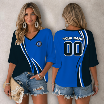LIMITED EDITION - NEW CUSTOMIZED NBA15 OMA ORLANDO MAGIC WOMEN'S HEART V-NECK LONG SLEEVE SHIRT