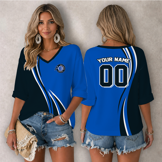 LIMITED EDITION - NEW CUSTOMIZED NBA15 OMA ORLANDO MAGIC WOMEN'S HEART V-NECK LONG SLEEVE SHIRT