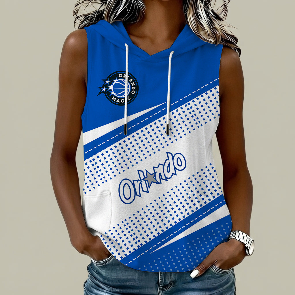 [HOT DEAL] NEW CUSTOMIZED NBA15 OMA ORLANDO MAGIC  WOMEN'S SLEEVELESS HOODED POCKET TANK TOP